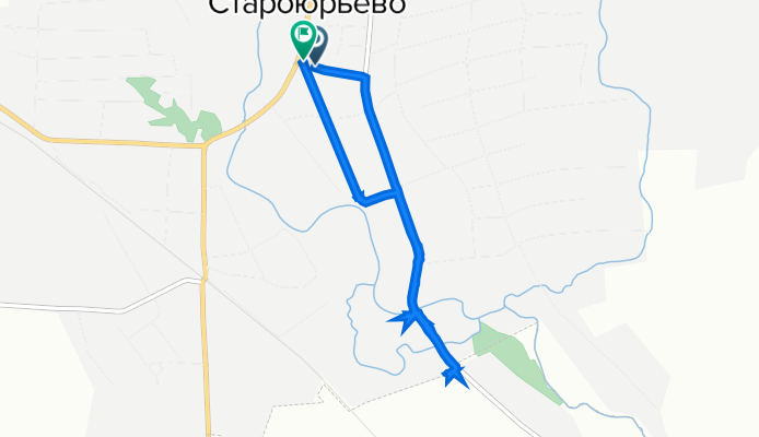 От улица Кочеткова 5, Староюрьево до Советская улица 39, Староюрьево