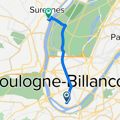 17 Traverse Jules Guesde, Boulogne-Billancourt à 2 Allée de Longchamp, Suresnes