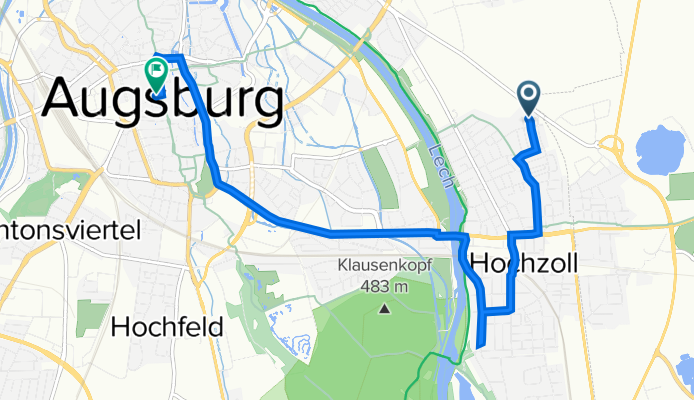 Hindelanger Straße 43, Augsburg nach Augsburg