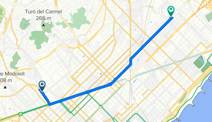 De Plaça de Gal·la Placídia 1-3, Barcelona a Rambla de Guipúscoa 115, Barcelona