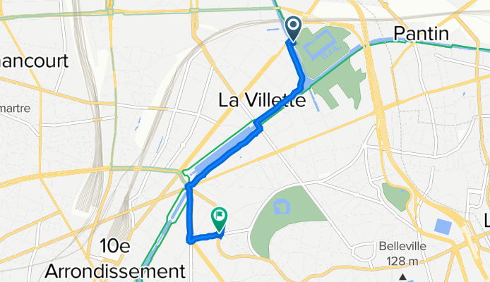 48 Galerie de la Villette, Paris à 105 Avenue Simón Bolívar, Paris
