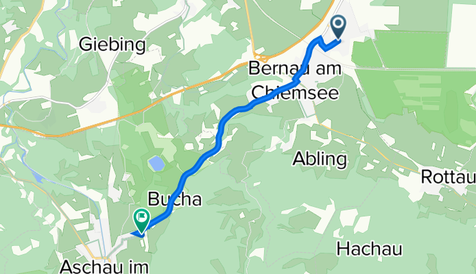 Baumannstraße 29, Bernau am Chiemsee nach Bernauer Straße 46, Aschau im Chiemgau