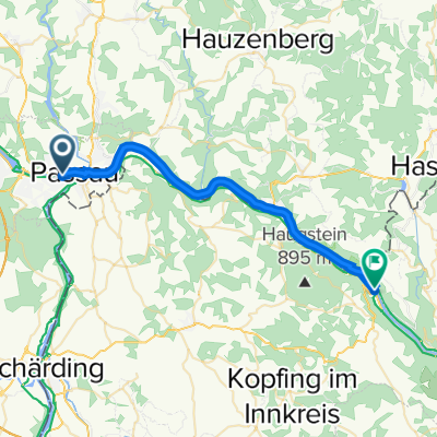Bahnhofstraße 29, Passau nach Sauwaldstraße, Engelhartszell