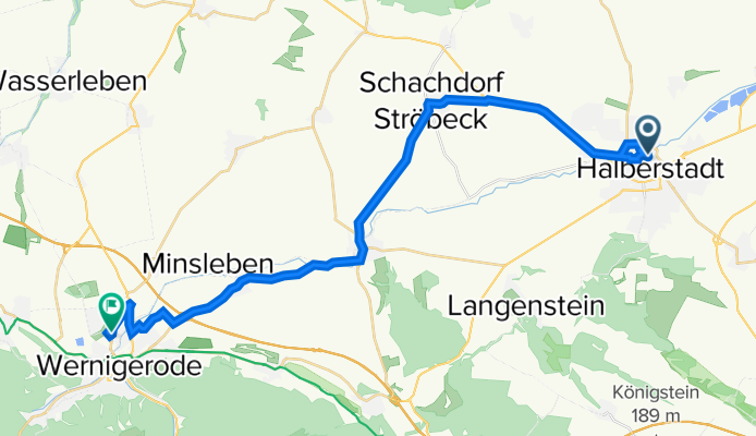 Georgenstraße 3, Halberstadt nach Dornbergsweg 27, Wernigerode
