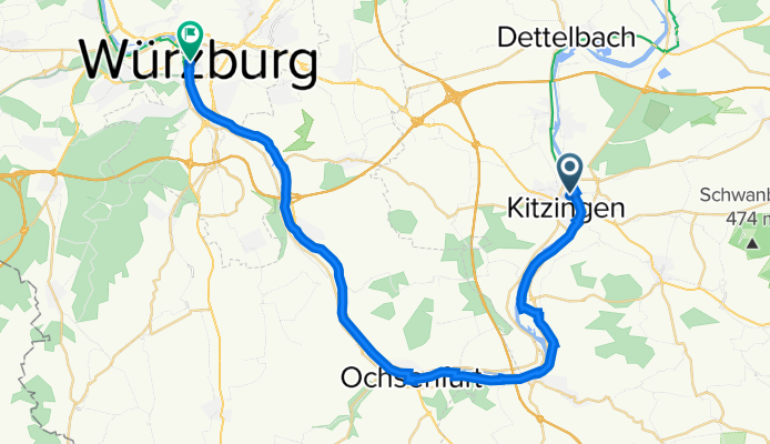 Alte Burgstraße 1-3, Kitzingen nach Glockengasse 11, Würzburg