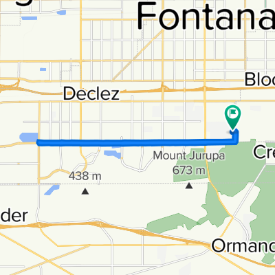 17442 Pear St, Fontana to 17445 Madrone St, Fontana