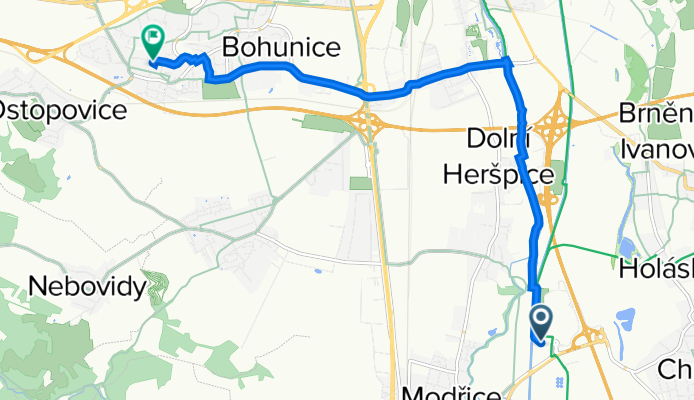 Chrlická, Modřice do Valašská