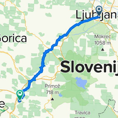 Eipprova ulica 13, Ljubljana to Matavun 3C, Divača