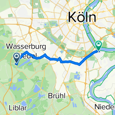 Wendelinusstraße 57, Hürth to Hauptstraße 128, Cologne