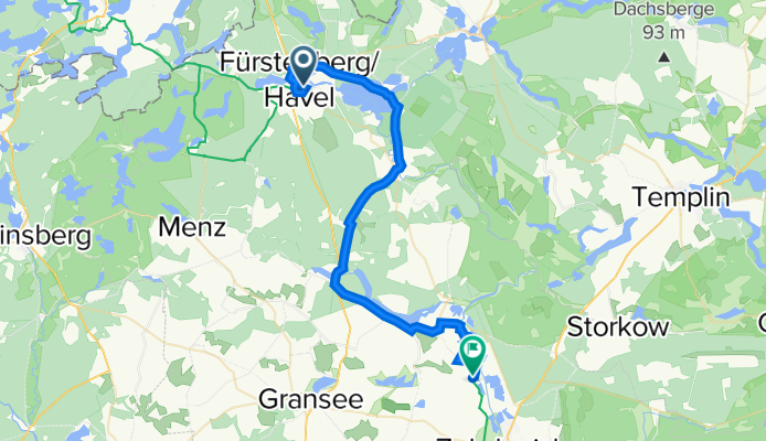 Fürstenberg/Havel to Ziegelei 33, Zehdenick