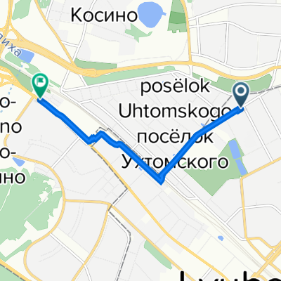 От улица 8 Марта 34, Люберцы до Лермонтовский проспект 35, Москва
