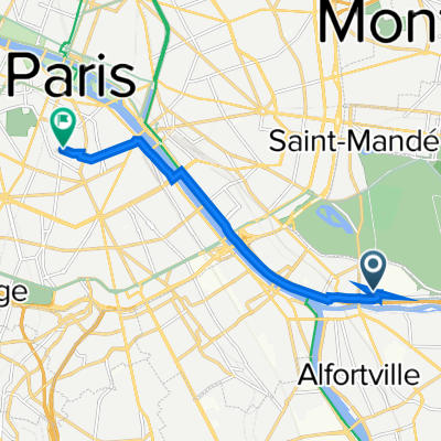 De 6 Allée des Érables, Saint-Maurice à 2–4 Place Hubert Curien, Paris