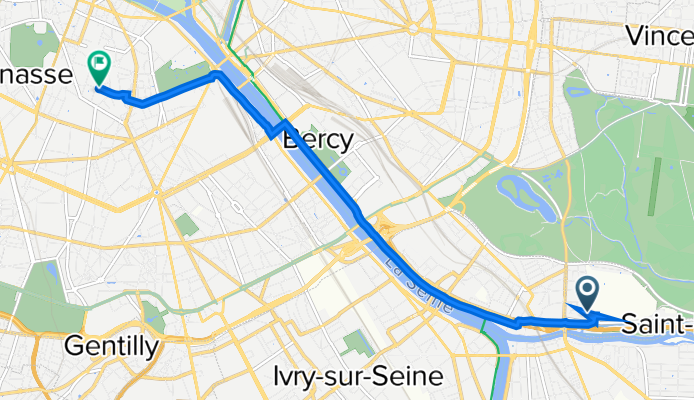 De 6 Allée des Érables, Saint-Maurice à 2–4 Place Hubert Curien, Paris