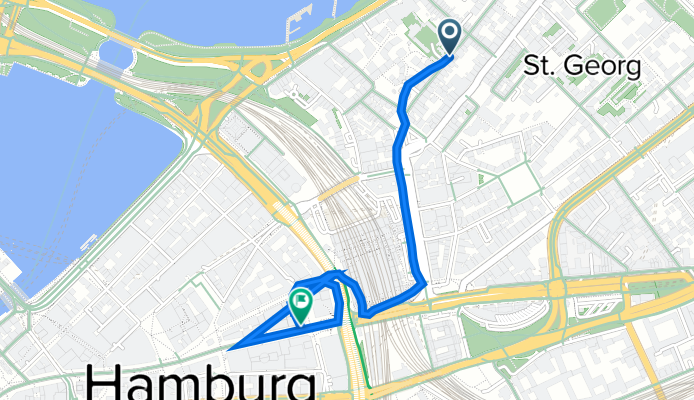 Koppel 23, Hamburg nach Mönckebergstraße 6, Hamburg