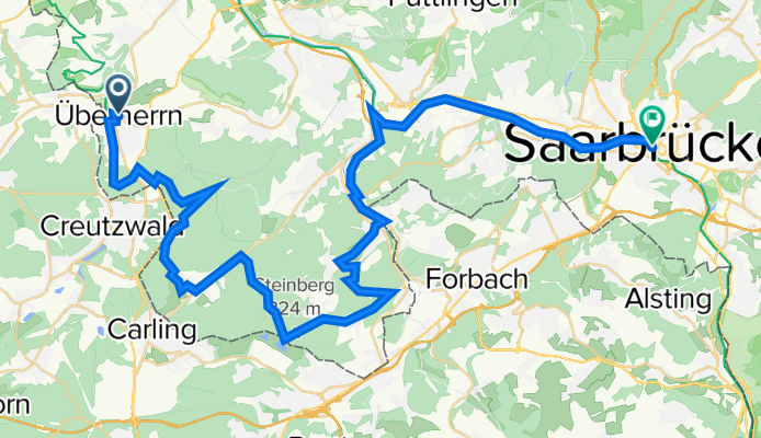 6. Überherrn-Saarbrücken bikemap