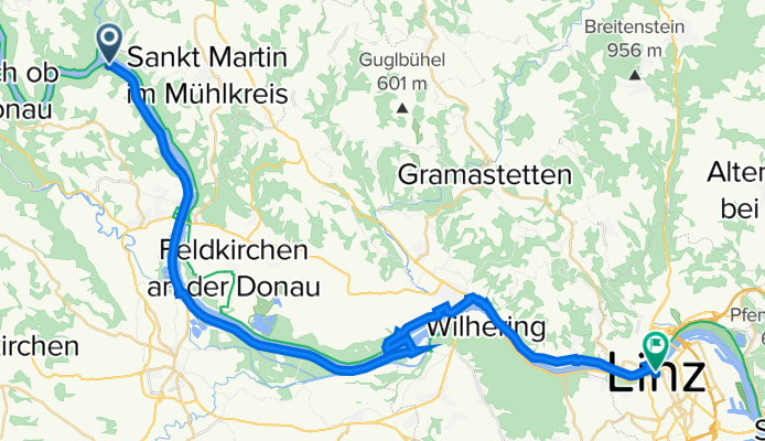 Kaiserau 1, Aschach an der Donau nach Eferdinger Straße 2, Linz