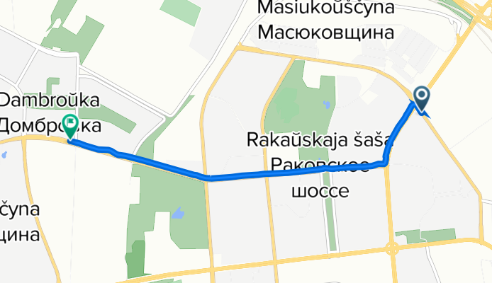 От улица Ольшевского 24, Минск до Аладовых, Минск