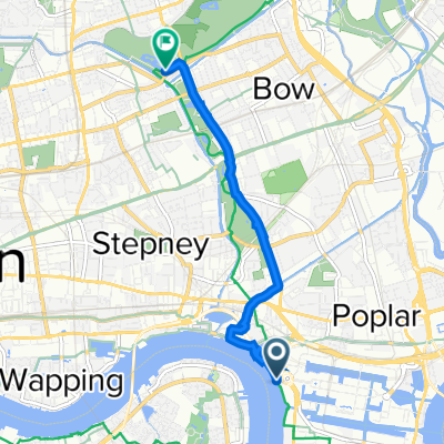 Thames Path, London to The Lock House, Old Ford Road, London