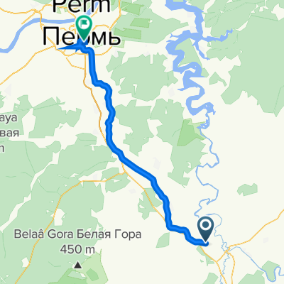 От Неизвестная дорога до улица Героев Хасана 66б, Пермь