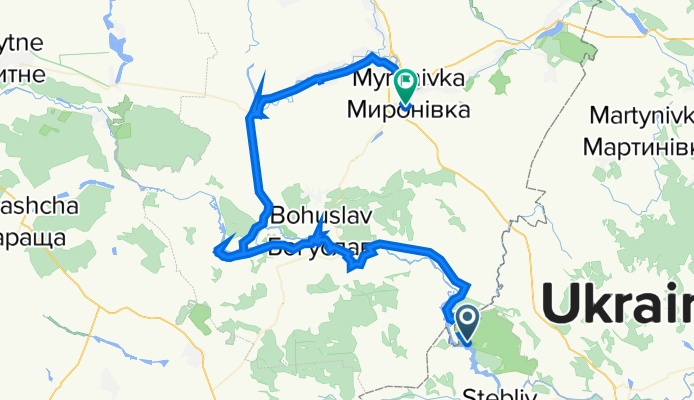 Виграїв - Богуслав - Бородані - Карапиші - Миронівка
