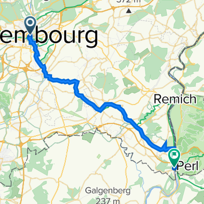Rue du Palais de Justice 4, Luxembourg nach Route du Vin 47, Schengen