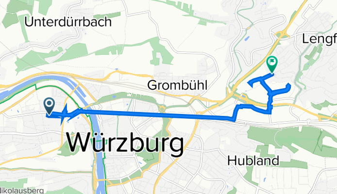 Weißenburgstraße 17, Würzburg nach Heisenbergstraße 23, Würzburg