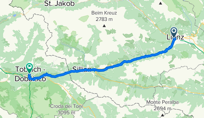 Da Andreas Hofer-Straße 1a, Lienz a Via Gustav Mahler 5, Dobbiaco