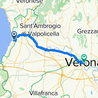 Via Piave 11, Lazise nach Via degli Alpini 13, Verona