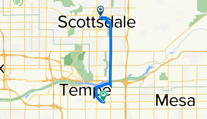 4388 N Civic Center Plaza, Scottsdale to 1221 E Apache Blvd, Tempe
