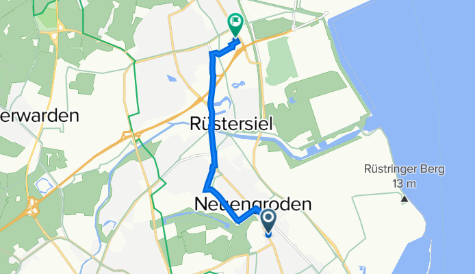 Fritz-Reuter-Straße 6, Wilhelmshaven nach Flutstraße 94, Wilhelmshaven