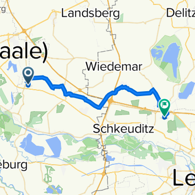 Ahornring 24, Kabelsketal nach Porschestraße 1, Leipzig