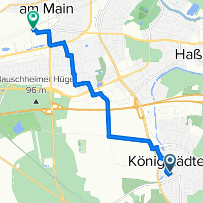 Am Landgraben 5, Rüsselsheim am Main nach Elisabethenstraße 26, Rüsselsheim am Main