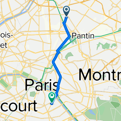 De Avenue Victor Hugo 156, Aubervilliers à Boulevard de l'Hôpital 87, Paris