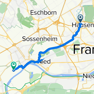 Hausener Obergasse 3A, Francfort-sur-le-Main à Brüningstraße 62, Francfort-sur-le-Main