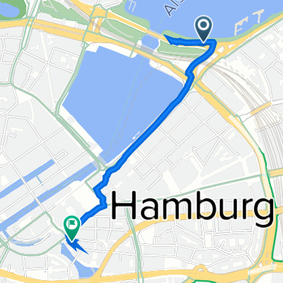 Kennedybrücke, Hamburg nach Börsenbrücke 4, Hamburg