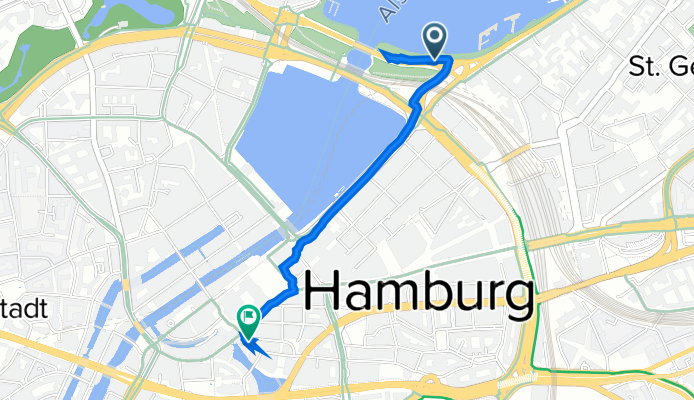 Kennedybrücke, Hamburg nach Börsenbrücke 4, Hamburg