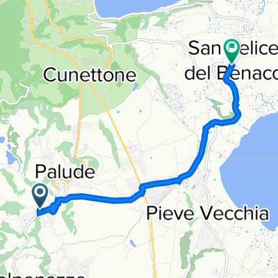 Via Pizzamala 1, Puegnago sul Garda nach Via Alcide De Gasperi 1, San Felice del Benaco