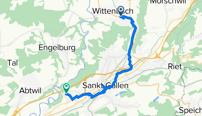 Obstgartenstrasse 15, Wittenbach nach Sömmerlistrasse 43, St. Gallen
