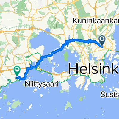 Gebhardinaukio 1, Helsinki to Toppelundintie 5, Espoo