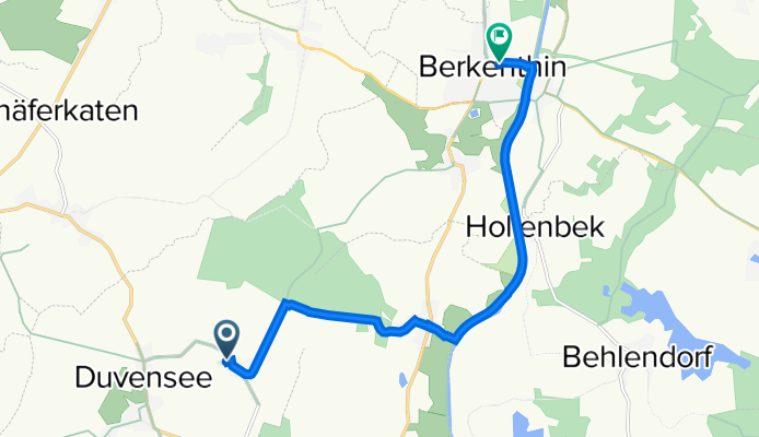 Bergrade 4, Duvensee nach Oldesloer Straße 7, Berkenthin