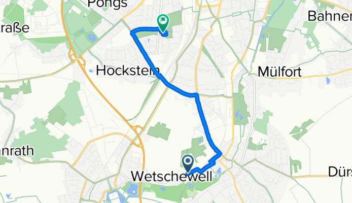 Wetschewell 79, Mönchengladbach nach Am Schmölderpark 9, Mönchengladbach