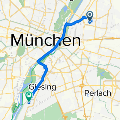 Arabellastraße 19A, München nach Geiselgasteigstraße 25, München