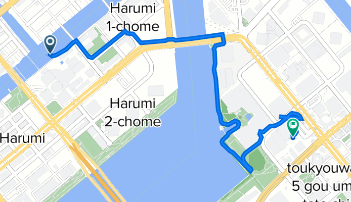 8-1, Harumi 1-Chōme,  to 2, Toyosu 2-Chōme, Koto