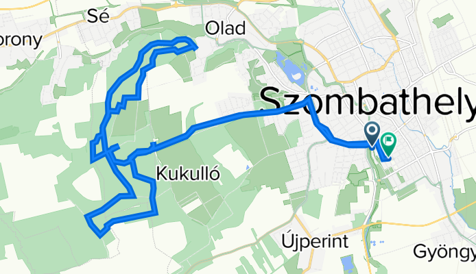 Károly Róbert utca 1., Szombathely to Kőrösi Csoma Sándor utca 40., Szombathely