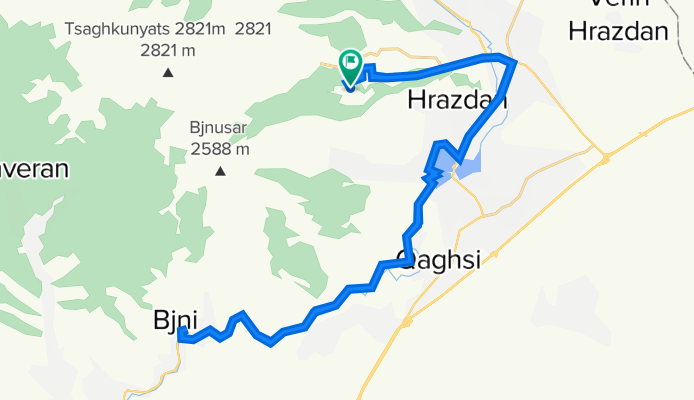 От Antarayin street 10, Tsaghkadzor до Antarayin street 10, Tsaghkadzor