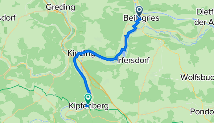 Eichstätter Straße 1, Beilngries nach Försterstraße 12, Kipfenberg