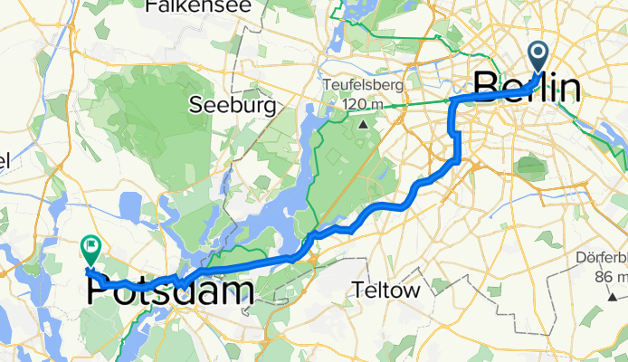 Almstadtstraße 53, Berlin nach Grasmückenring 27a, Potsdam