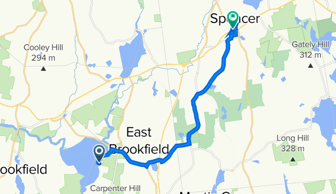 224 Red Gable Rd, East Brookfield to 8 Pleasant St, Spencer