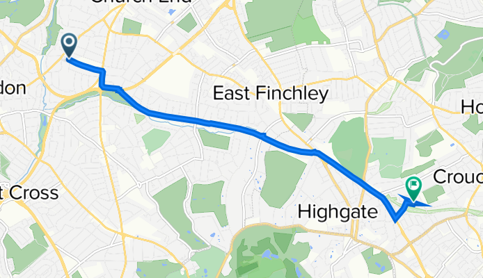 44–76 Allandale Ave, London to 24 Claremont Road, London