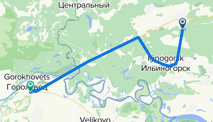 22Н-1410, Володарский район до Никольская улица, 53, Гороховец